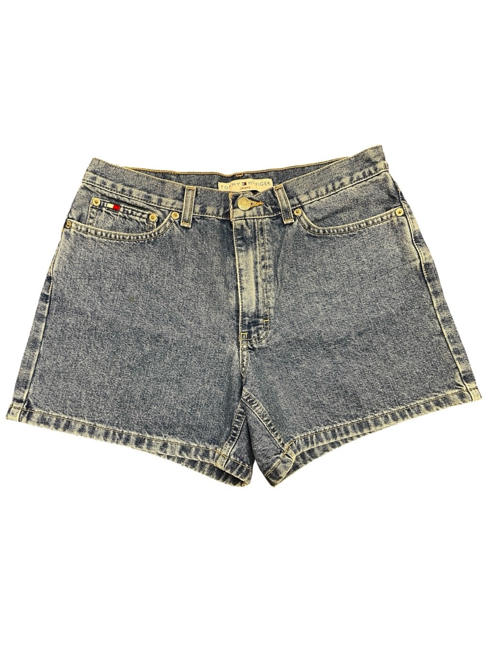 Vintage Tommy Hilfiger Darker Blue Wash Boyfriend Denim Jean Shorts Women's Sz 6